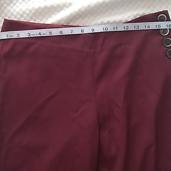 NWT Anthropologie Elevenses Burgundy The Brighten Wide Leg Pants - Picture 7 of 10